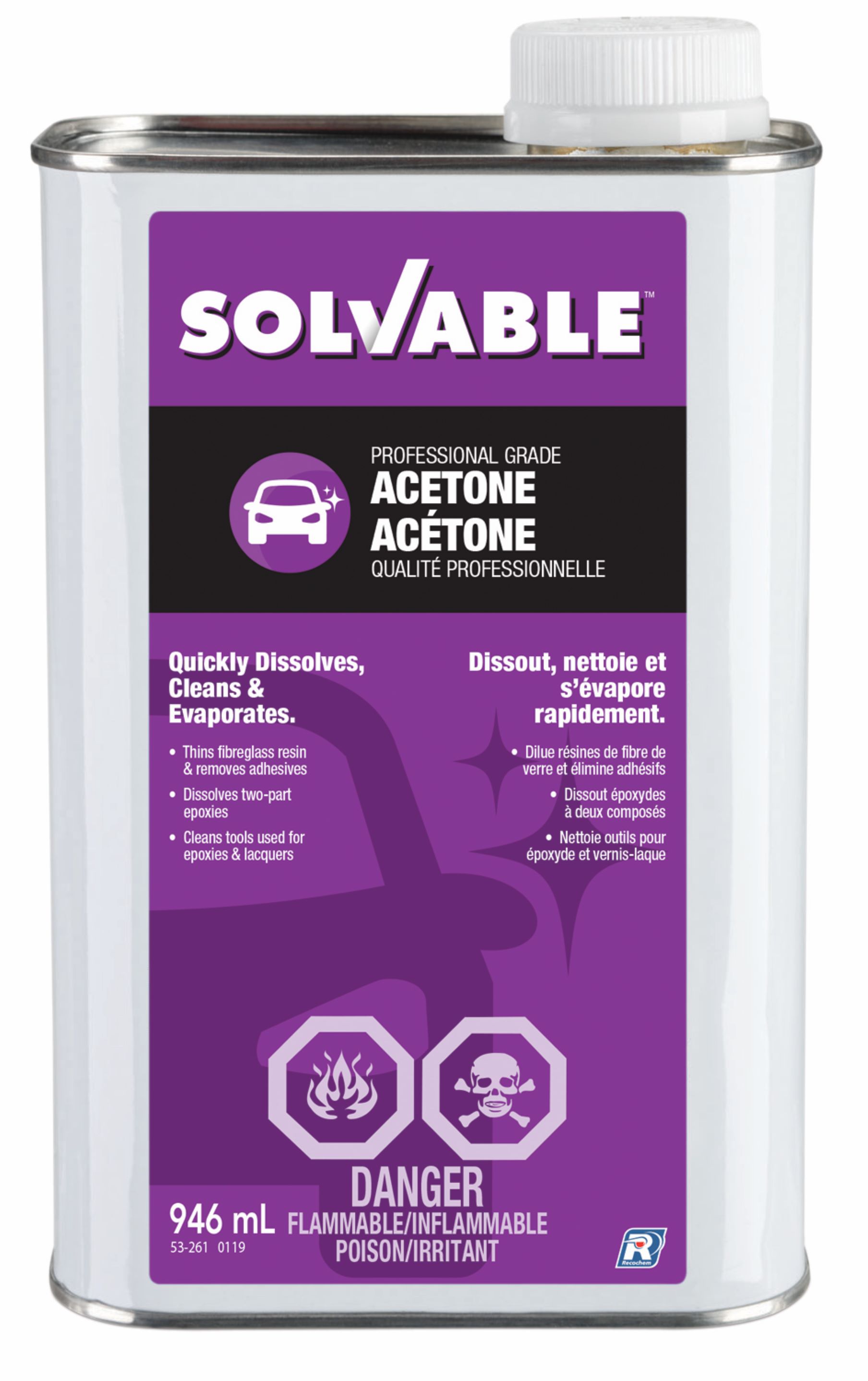 Acétone soluble - 946 ml